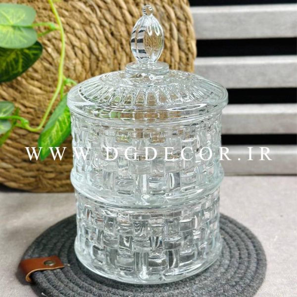 شکلات خوری دو طبقه شیشه ای
