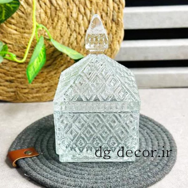 قندان شیشه ای طرح الماس